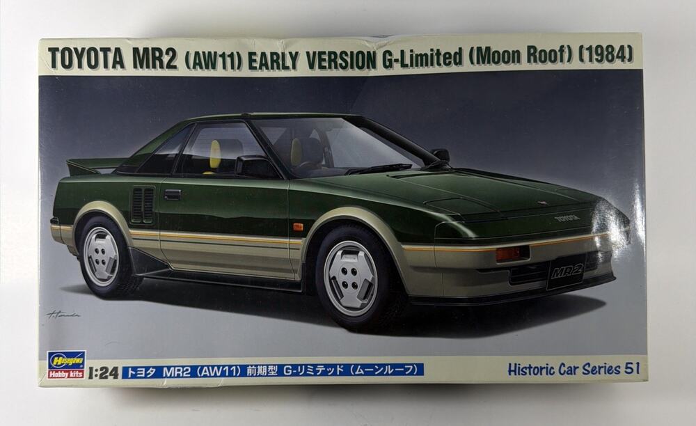 Hasegawa 1/24 Toyota MR2 (AW11) Early Version G-Limited Moon Roof Model Kit